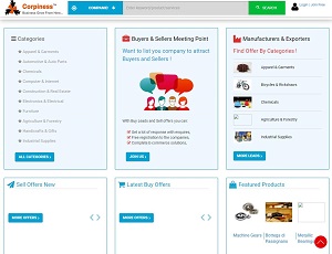  Corpiness.com -  Online B2B Marketplace for Exporters and Importers