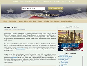 B4usa.com - US Made in America Products & Company Listing Directory