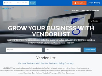 Vendorlist.in - India Business Registration Portal